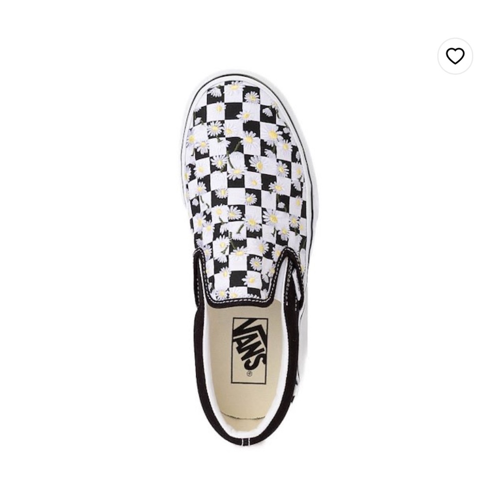 NIB embroidered daisy checkered platform vans